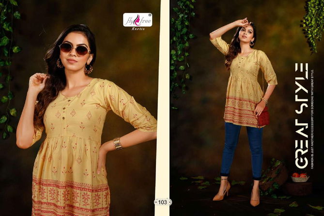 Fly Free Sinchan New Fancy Ethnic Wear Rayon Short Top Collection